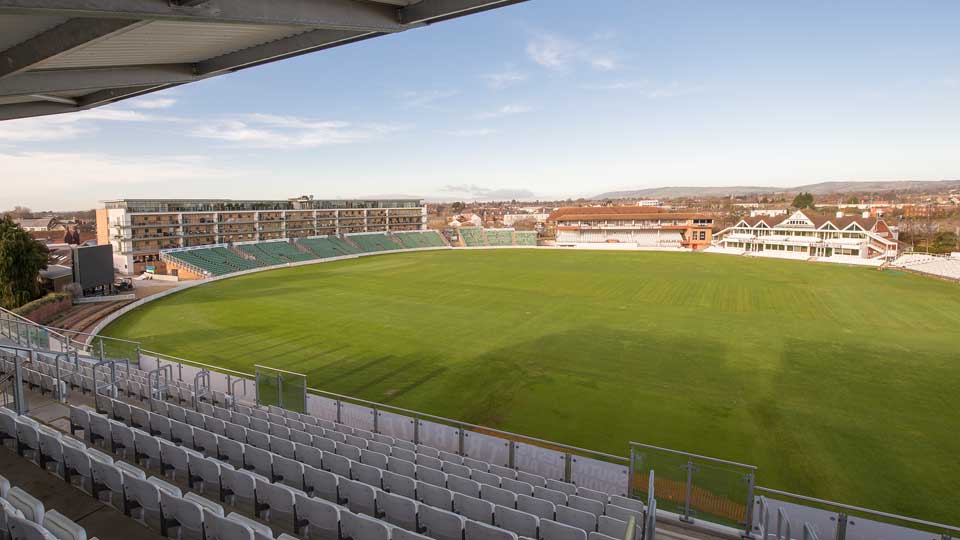 a large empty football stadium