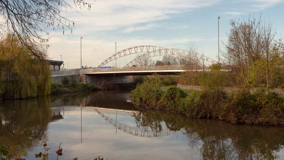 a bridge over a body of water