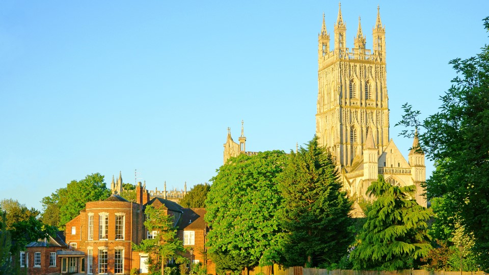 a large building with a steeple