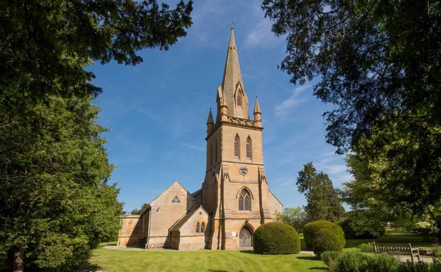 a church with a tower