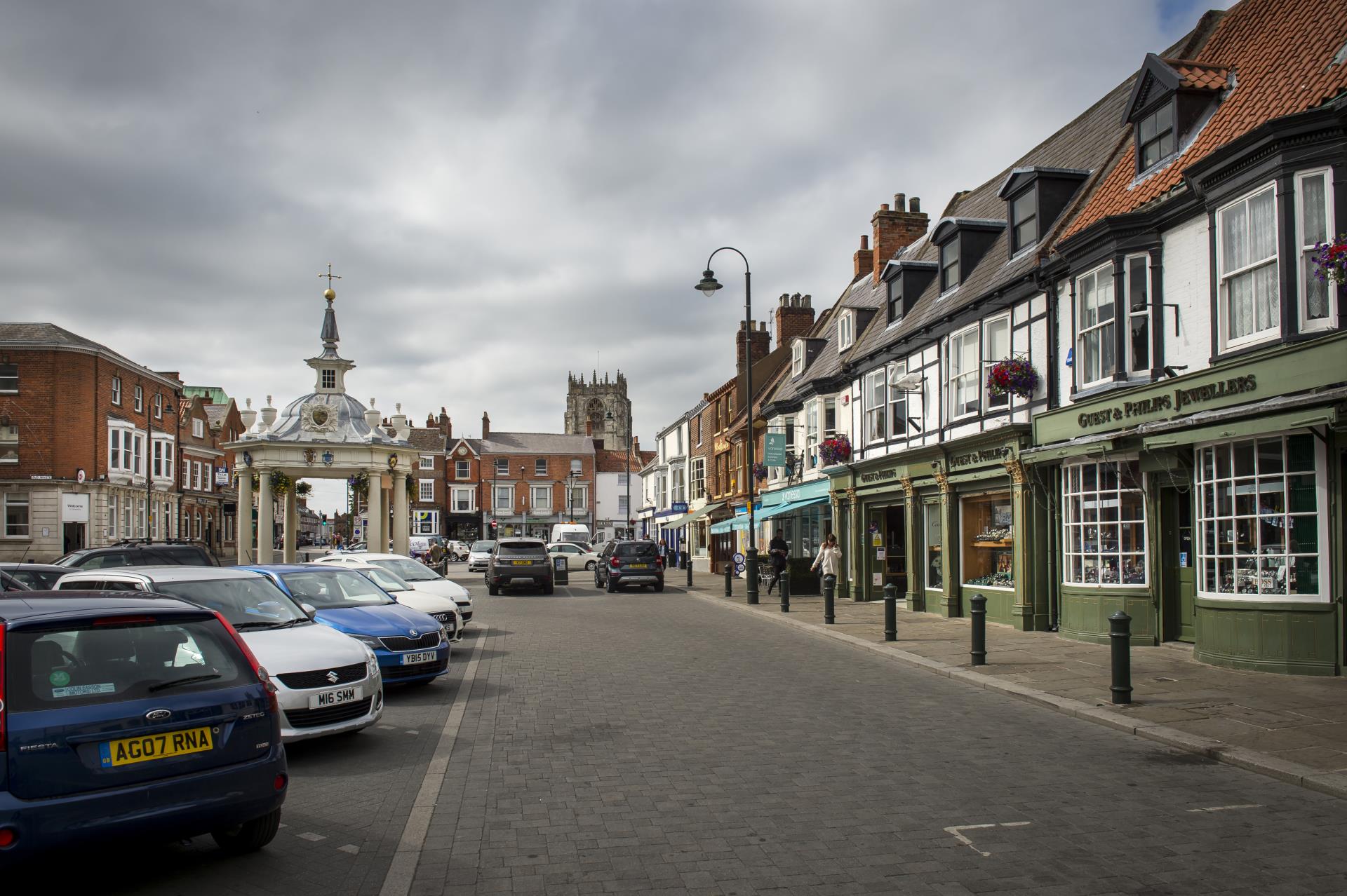 a street with cars parked on it