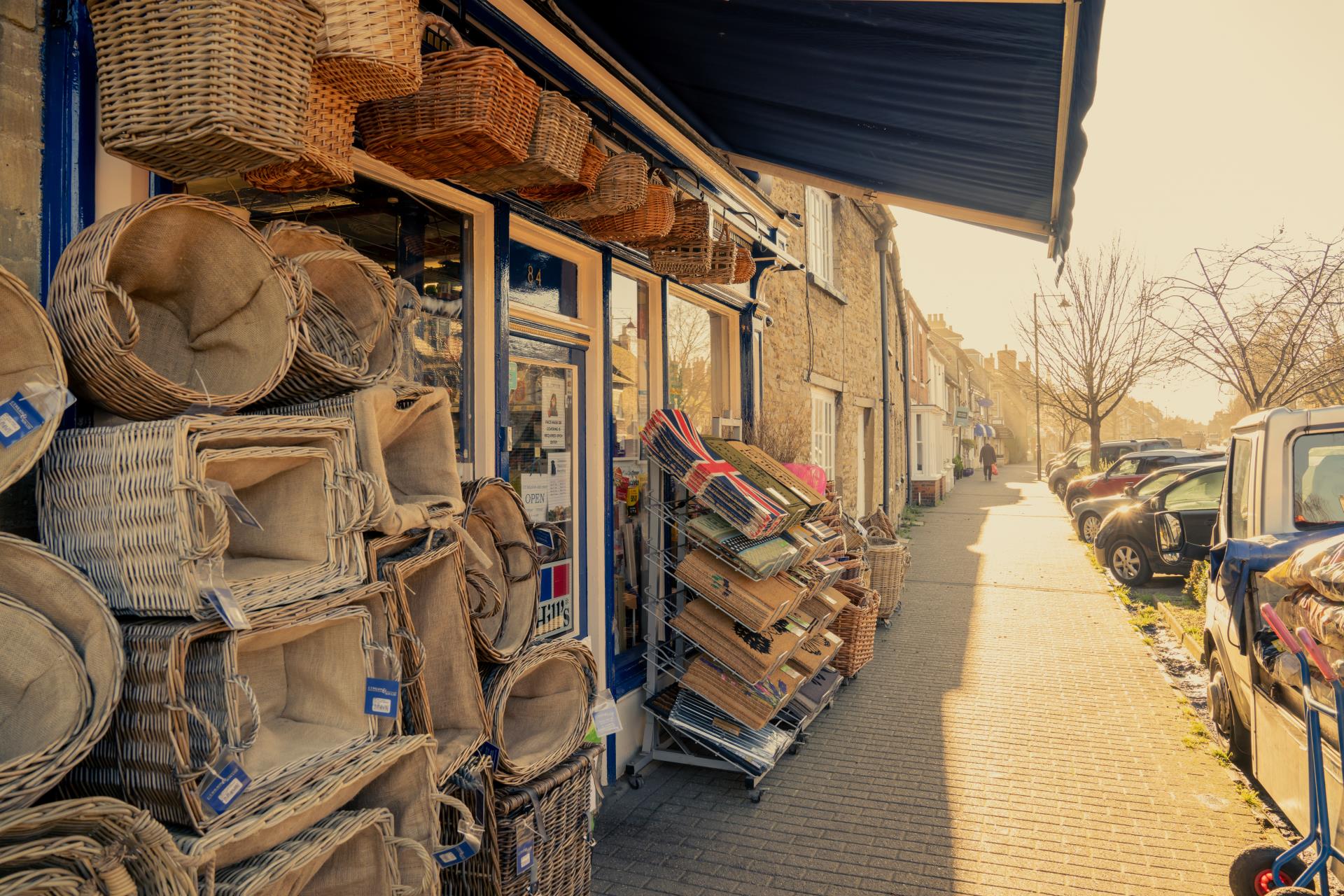 a street with a pile of objects on it