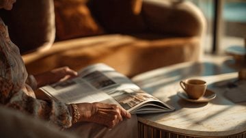 a person reading a newspaper