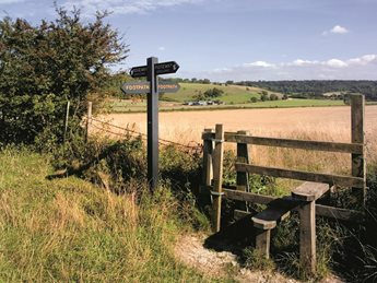 a sign in a field