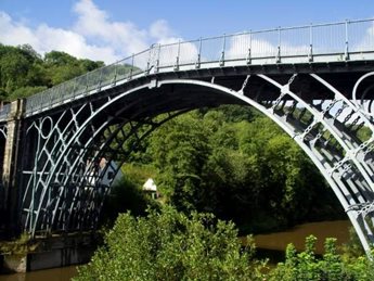 The Iron Bridge over a river