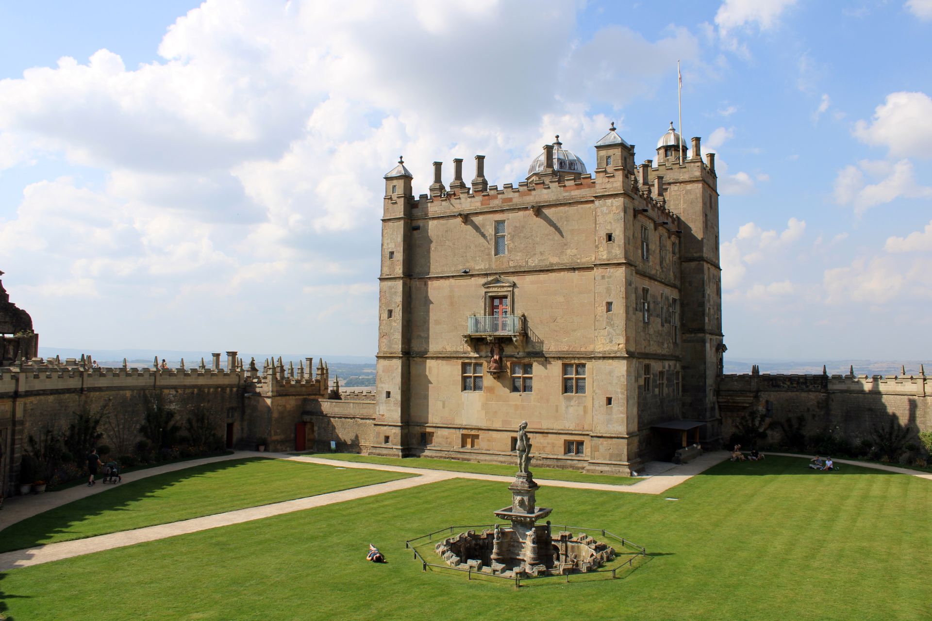 fountain in the grounds of bolsover castle