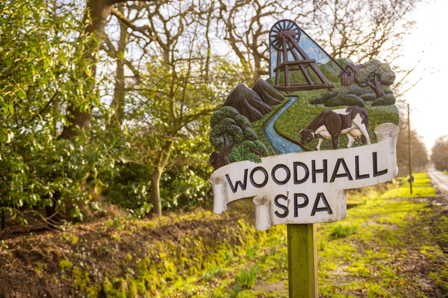 The town sign at Woodhall Spa
