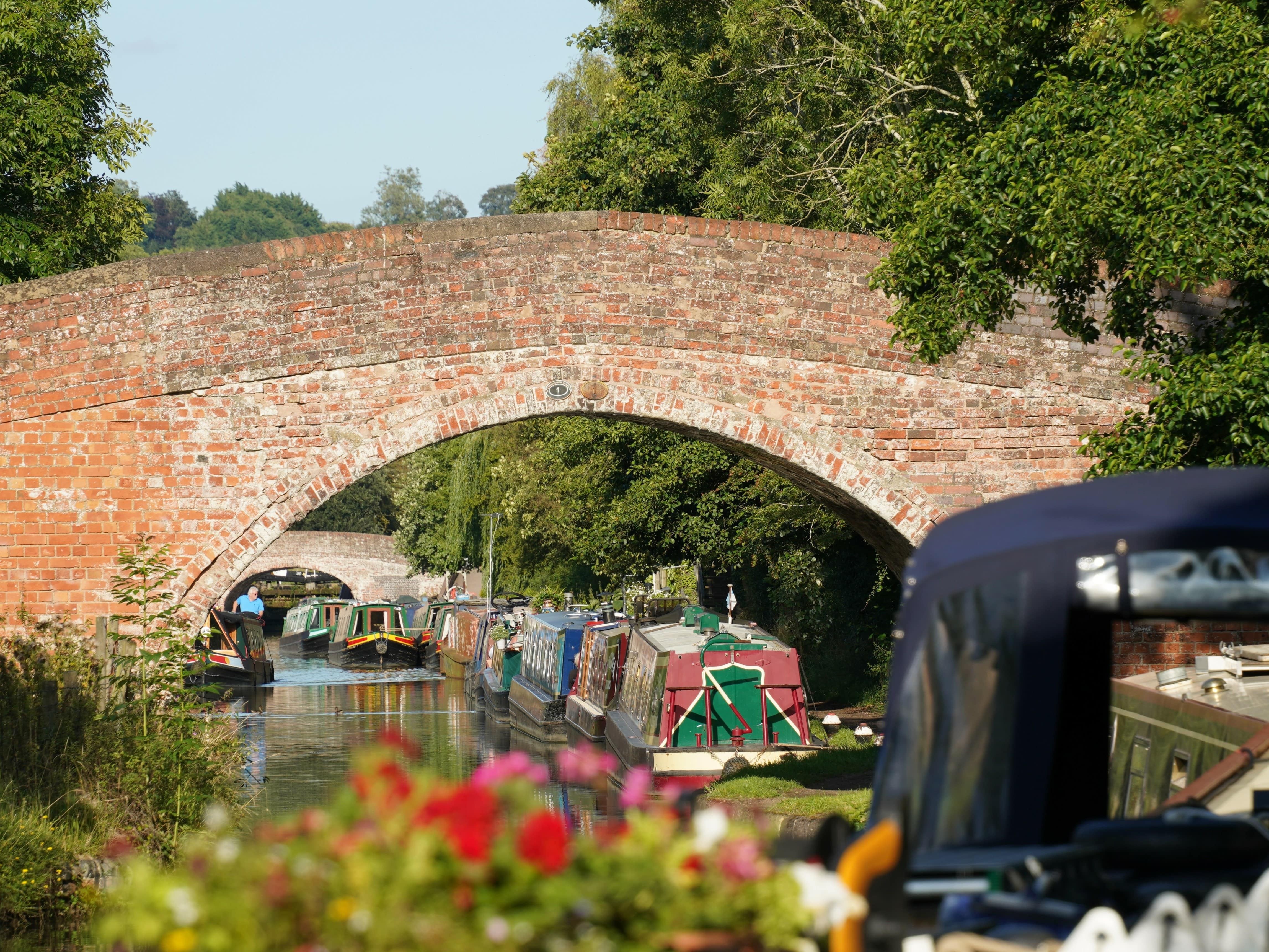 a bridge over a river