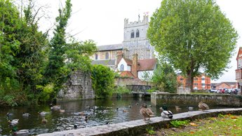 The Abbey Church located in the centre of the town of Waltham Abbey