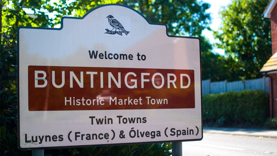 a sign on the street