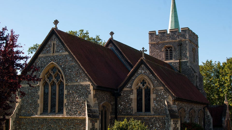 a church with a cross on top
