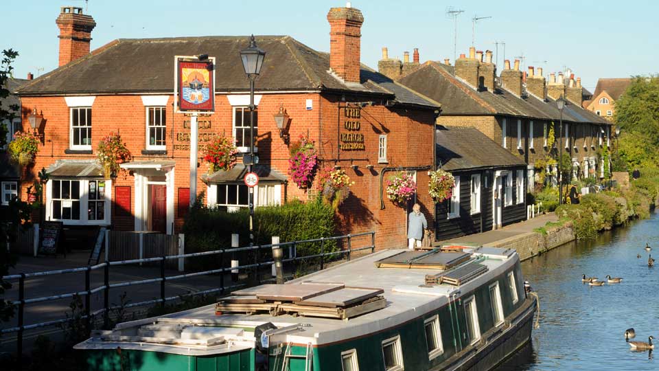 a boat on a canal