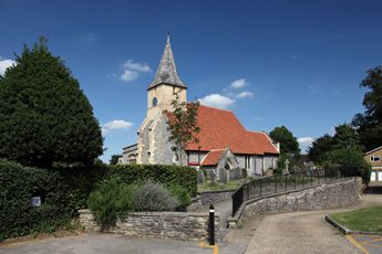 a church with a steeple