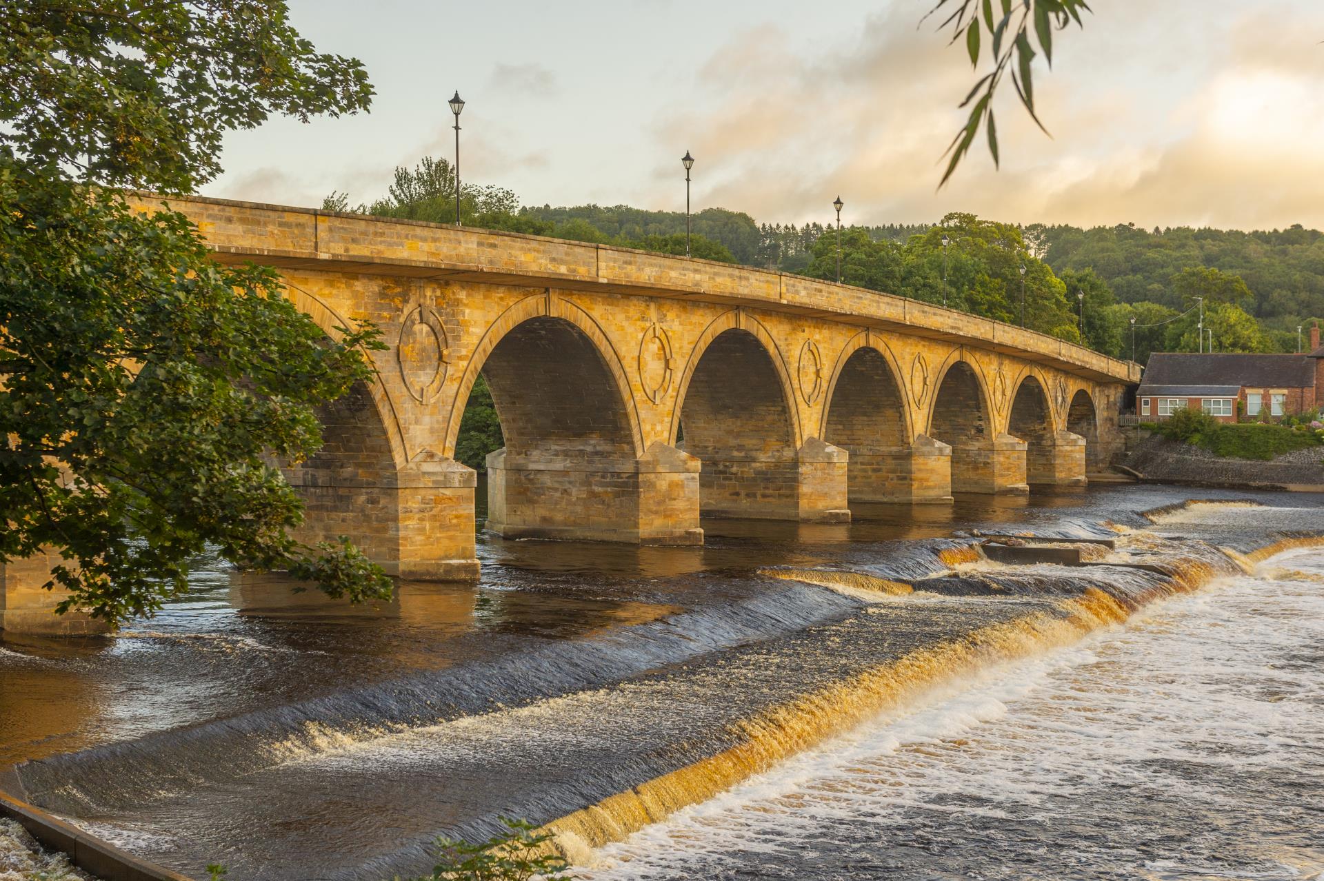 a bridge over a river