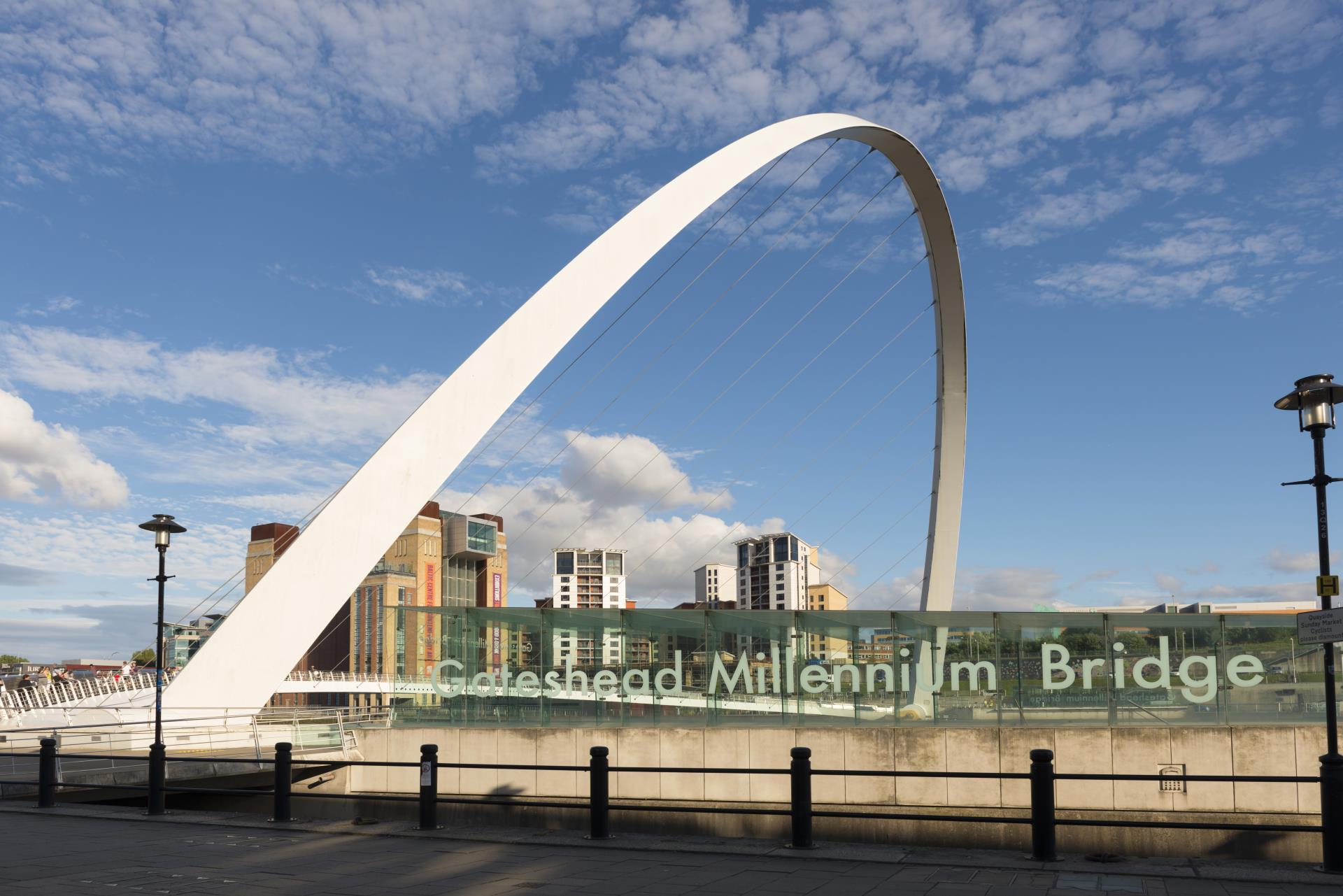 a large arch over a city