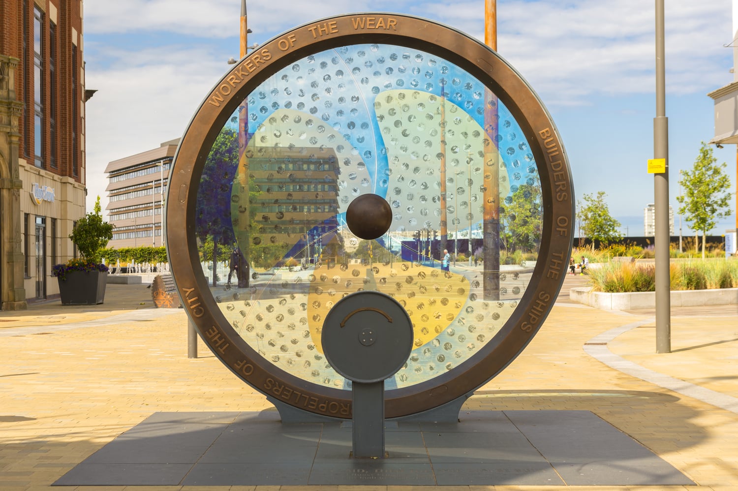 A metallic sculpture in Sunderland city centre.