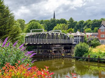 a bridge over a river
