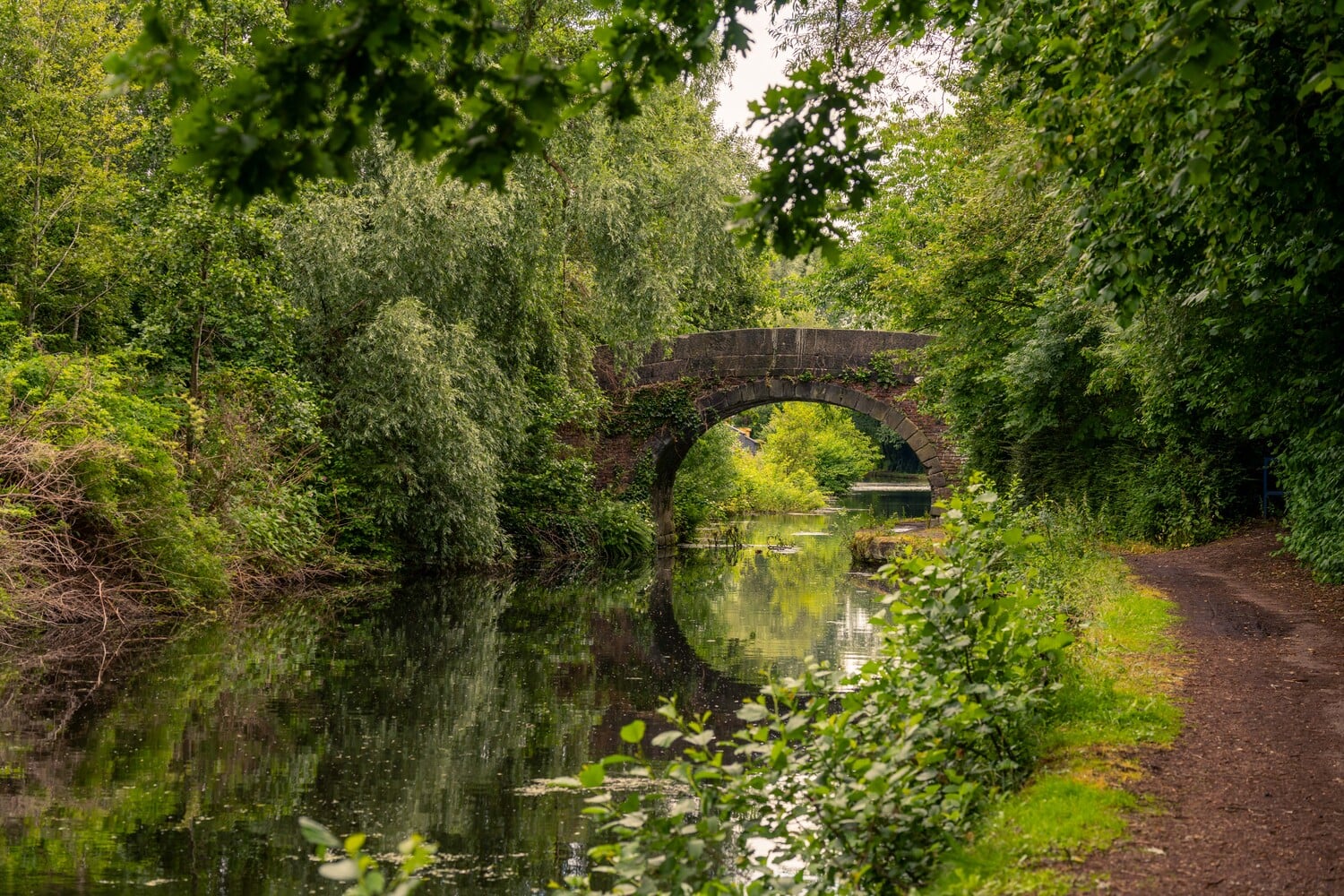 A path and bridge alongside Rochdale canal