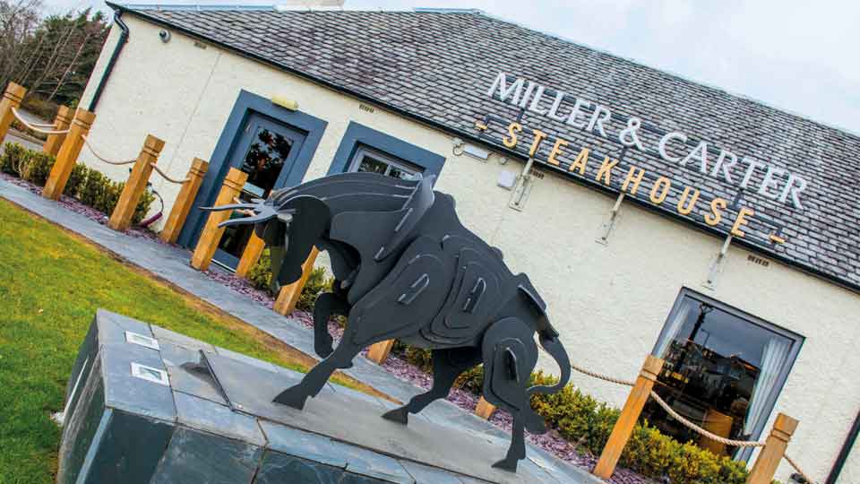 a statue of a person in a black tank in front of a house