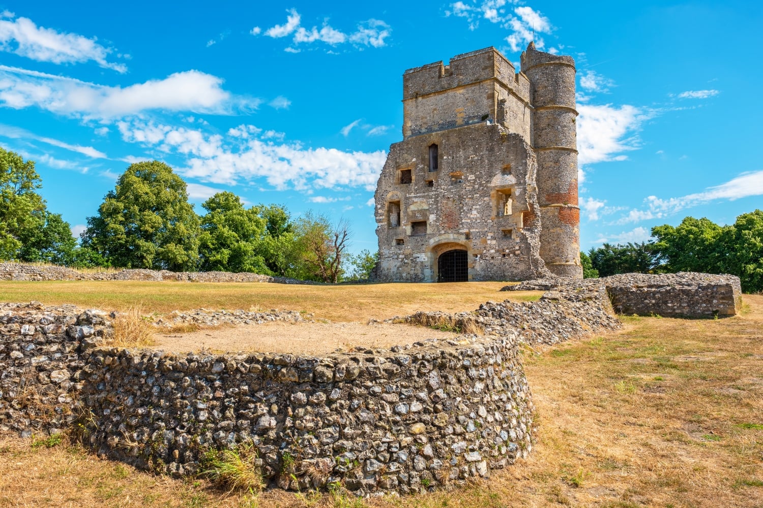 The stone gatehouse at Donnington Castle near Newbury.