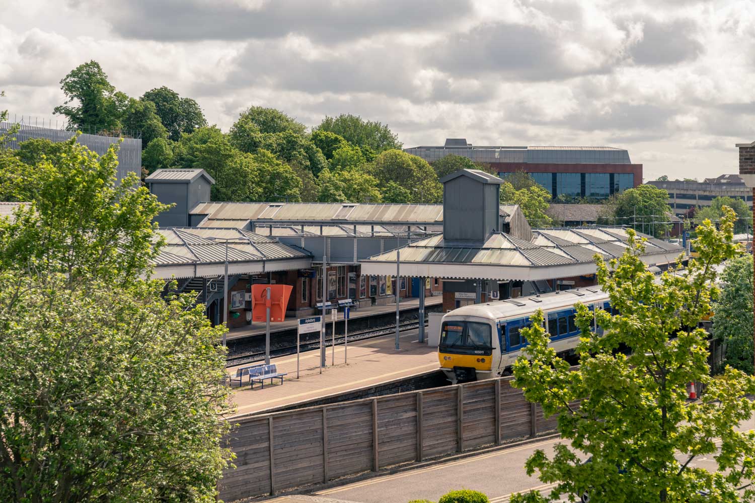 a train on the railway tracks