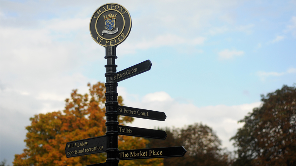 a sign post with street signs