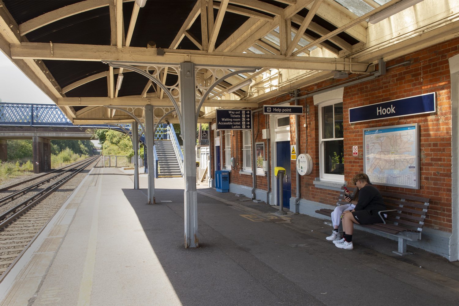 Platform at Hook Railway Station.
