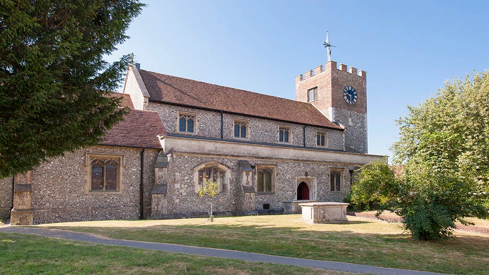 a brick building with a clock tower