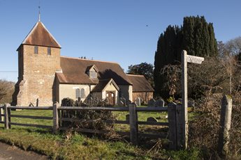 Churchyard and footpath in Tadley, Hampshire.