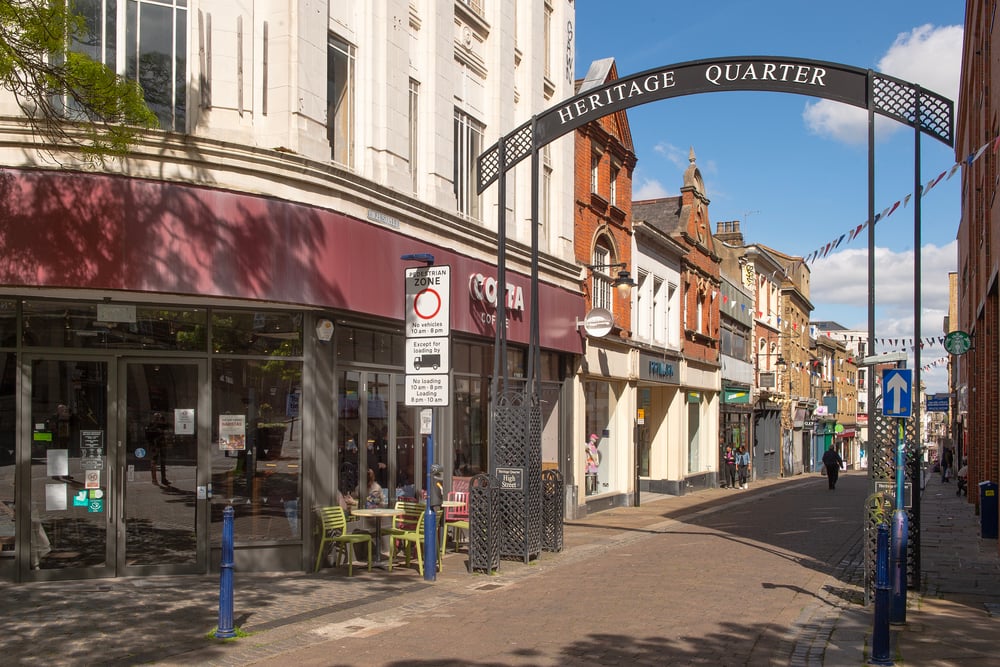 a street with buildings on either side