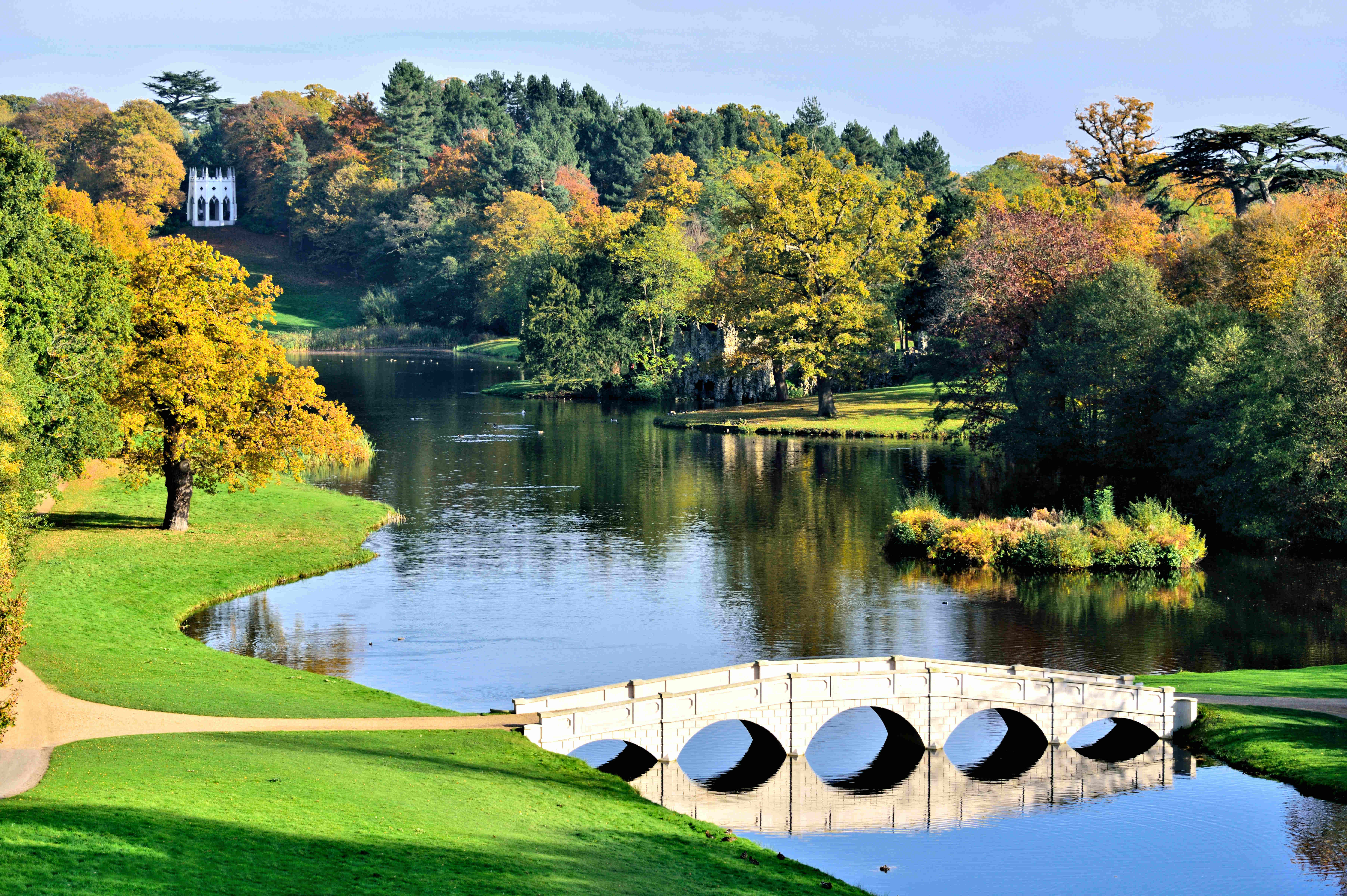 a bridge over a river