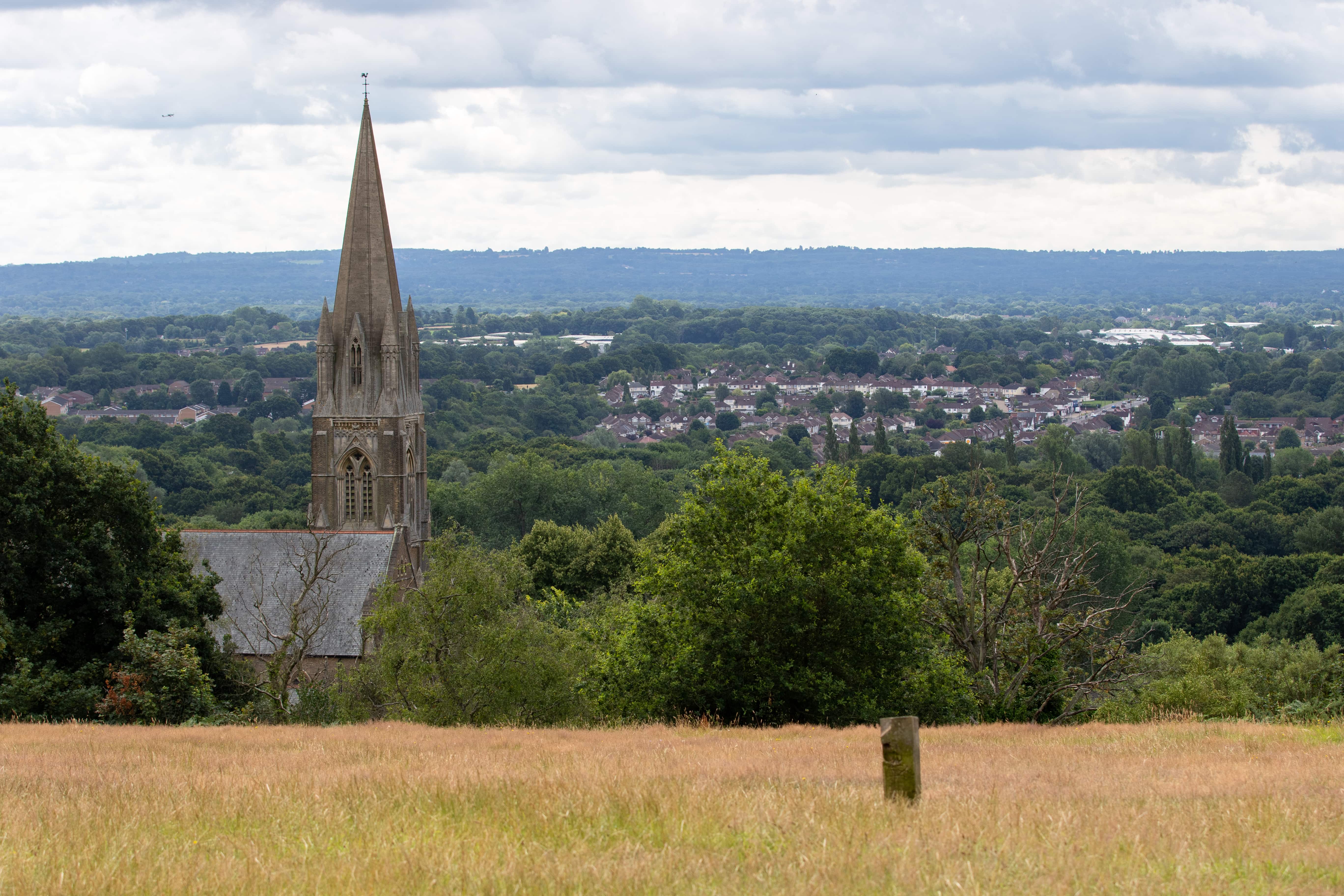 a church in a field