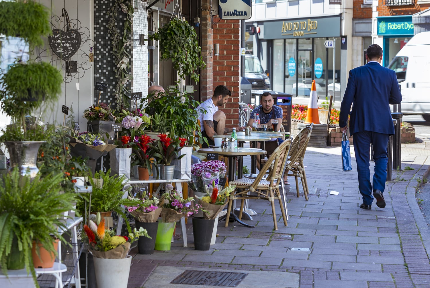 Street view of Weybridge town centre.