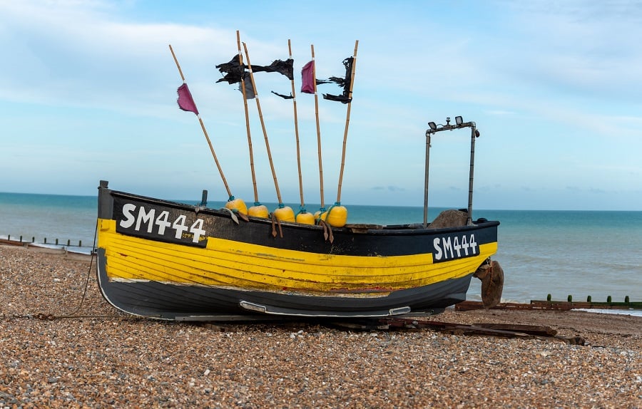 Boat on Worthing beach