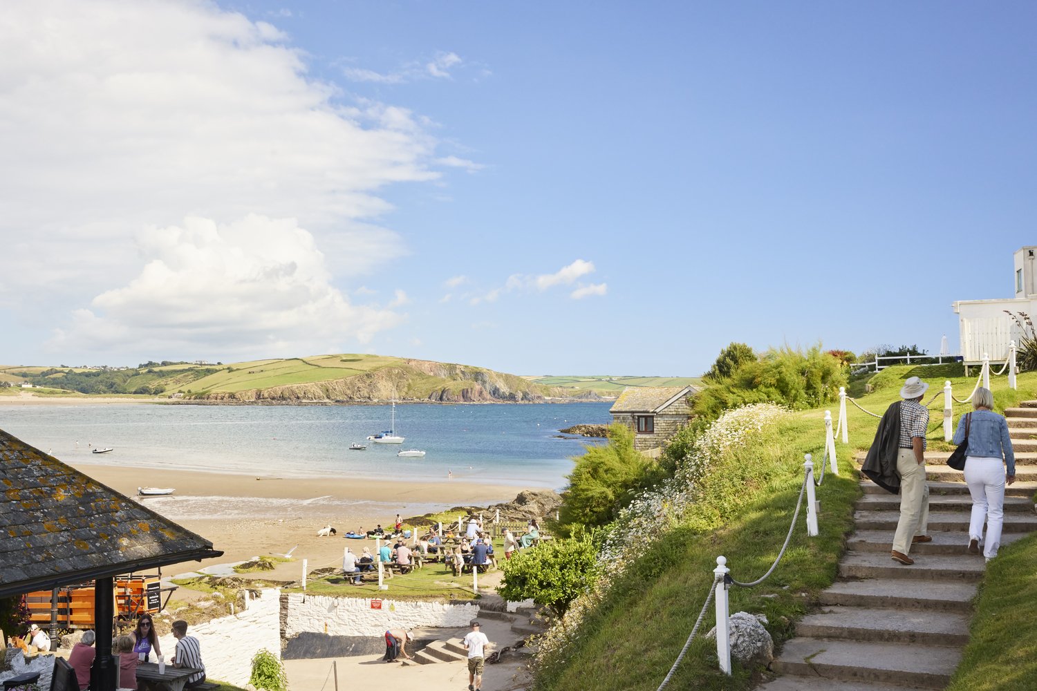 Retirees enjoying the views at Burgh Island
