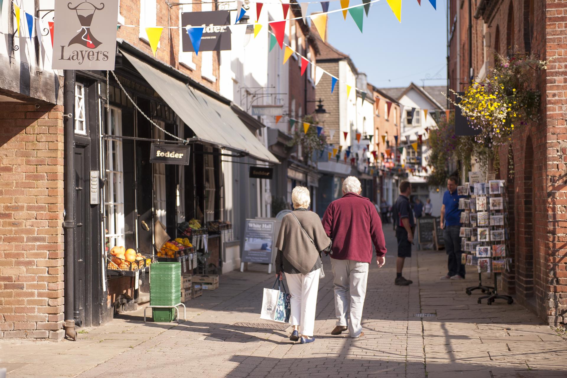 people walking on a street