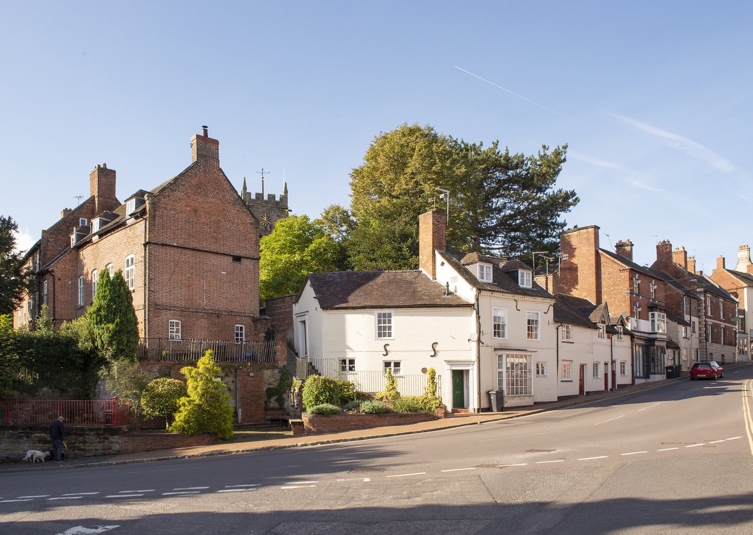 A row of Georgian houses in the market town of Market Drayton.
