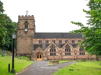 a clock on a tower of a church