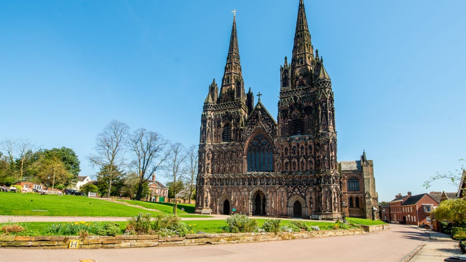 a large building with Lichfield Cathedral