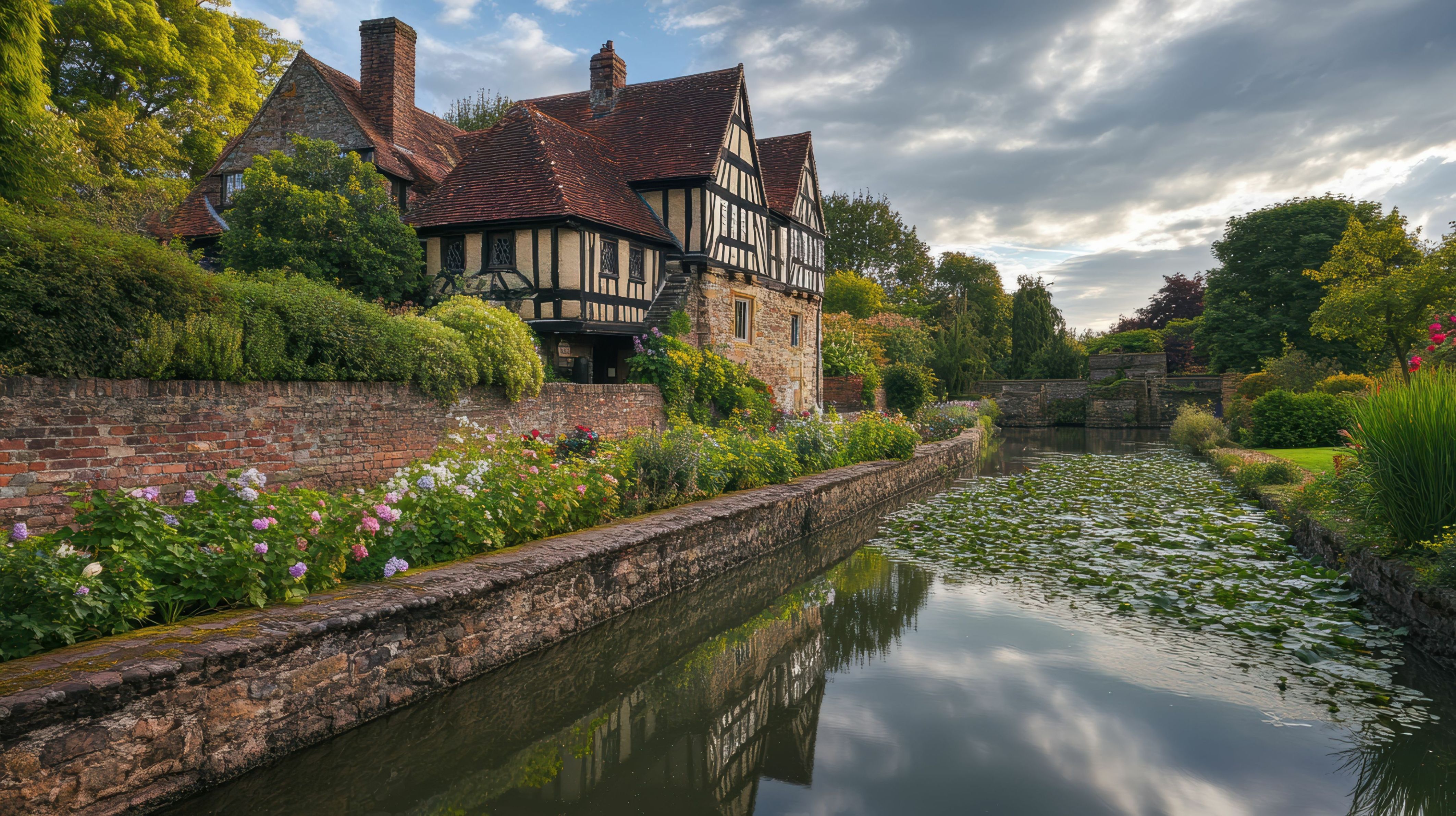 Stratford Upon Avon. Hall's Croft Garden Views in the Historically Rich Town of Shakespeare