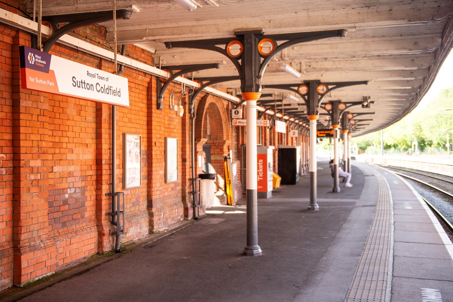 A quiet platform at Sutton Coldfield train station.
