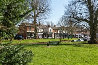 A public park and local shops in Tettenhall.