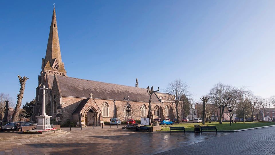 a large church with a steeple