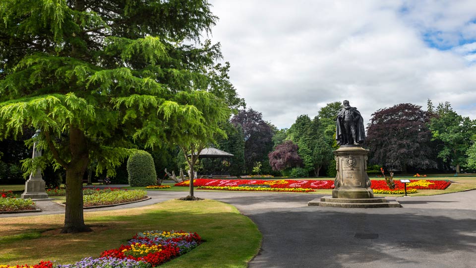 a statue in a park