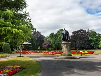 a statue in a park