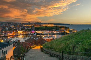 A view of Whitby from the top of the famous 199 Steps