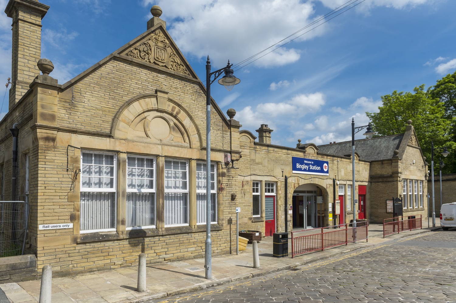 Exterior of Bingley train station in West Yorkshire.