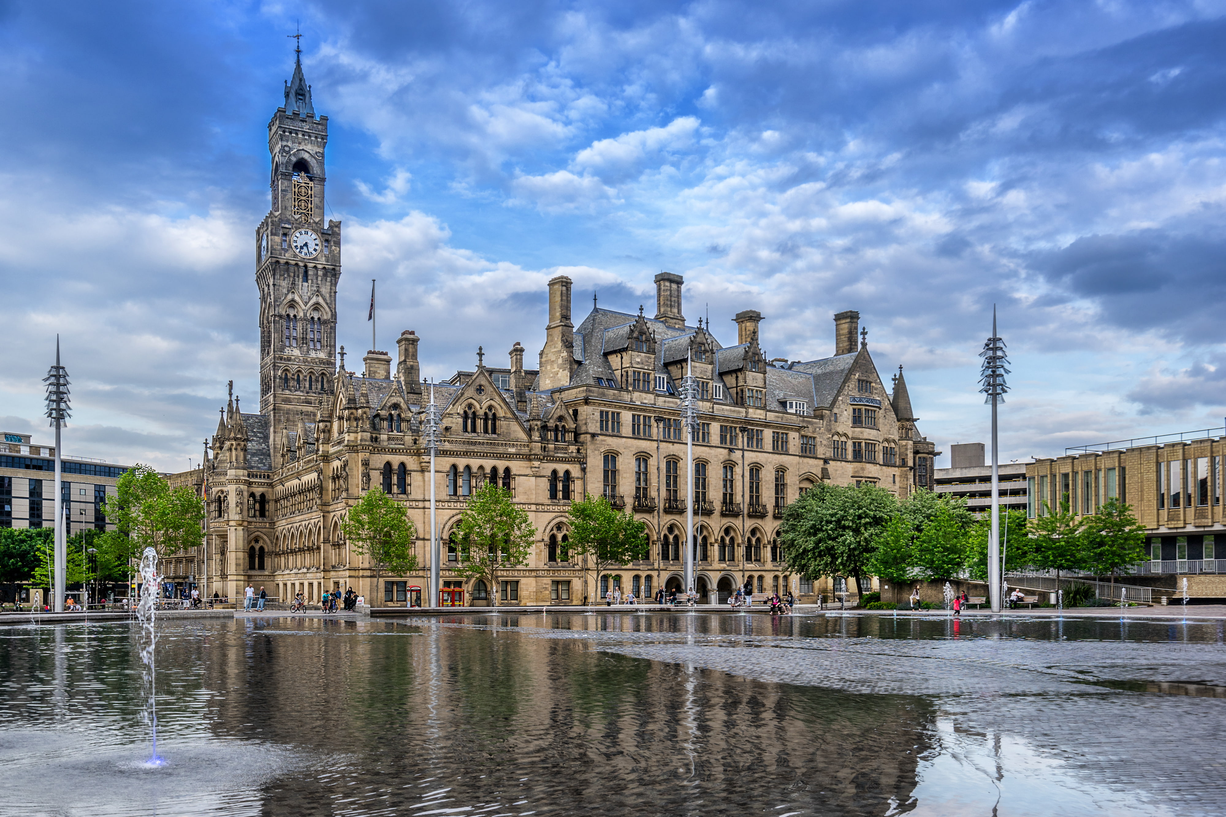 a large building with a tower