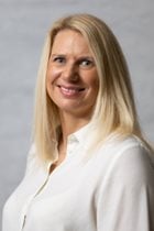a woman with blonde hair