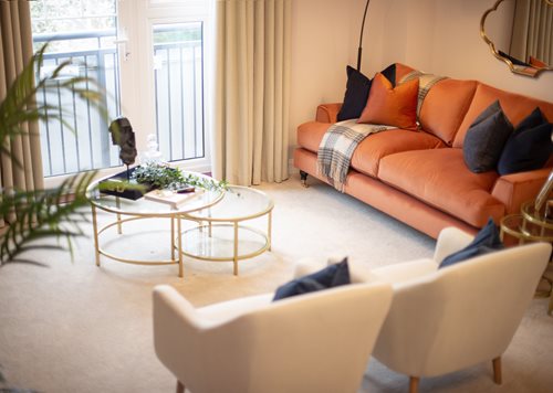 a living room with a couch